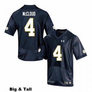 Notre Dame Fighting Irish Men's Nick McCloud #4 Navy Under Armour Authentic Stitched Big & Tall College NCAA Football Jersey EEN7299MQ